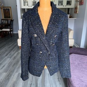 House of Harlow Tweed, double breasted, navy jacket